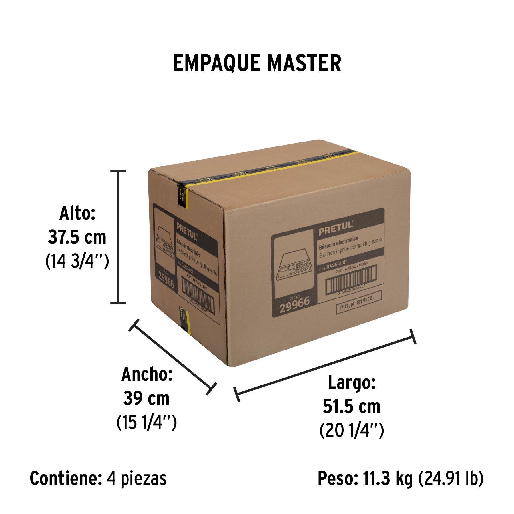 Báscula Pretul electrónica multifunciones capacidad 40 kg