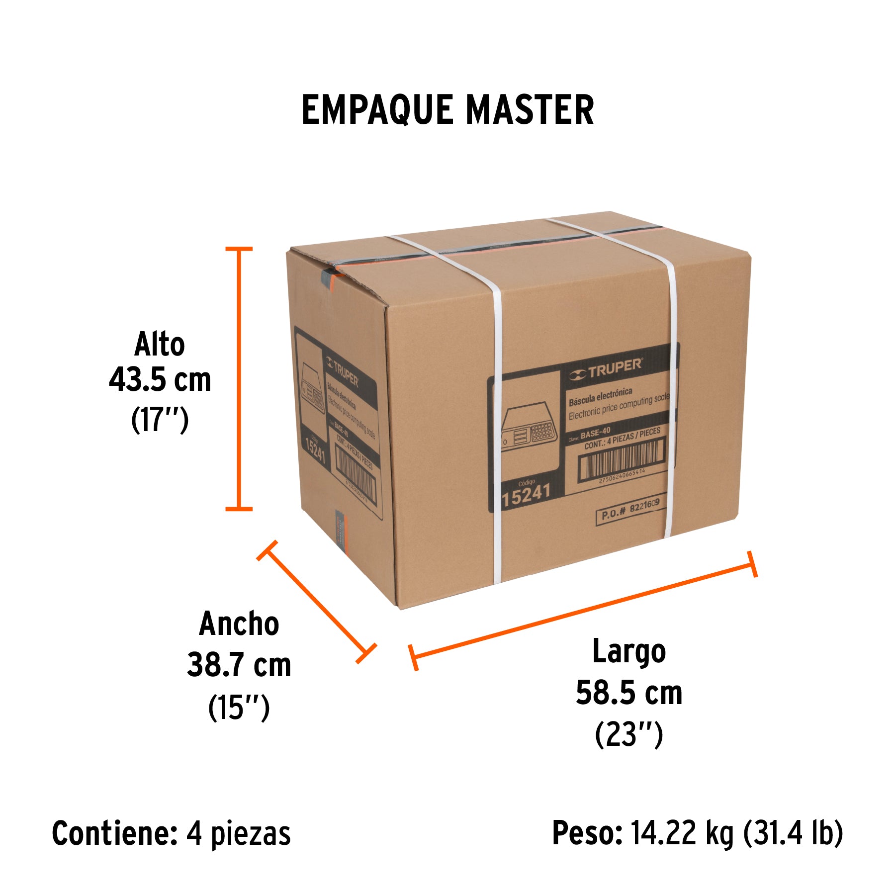 Báscula electrónica multifunciones capacidad 40 kg