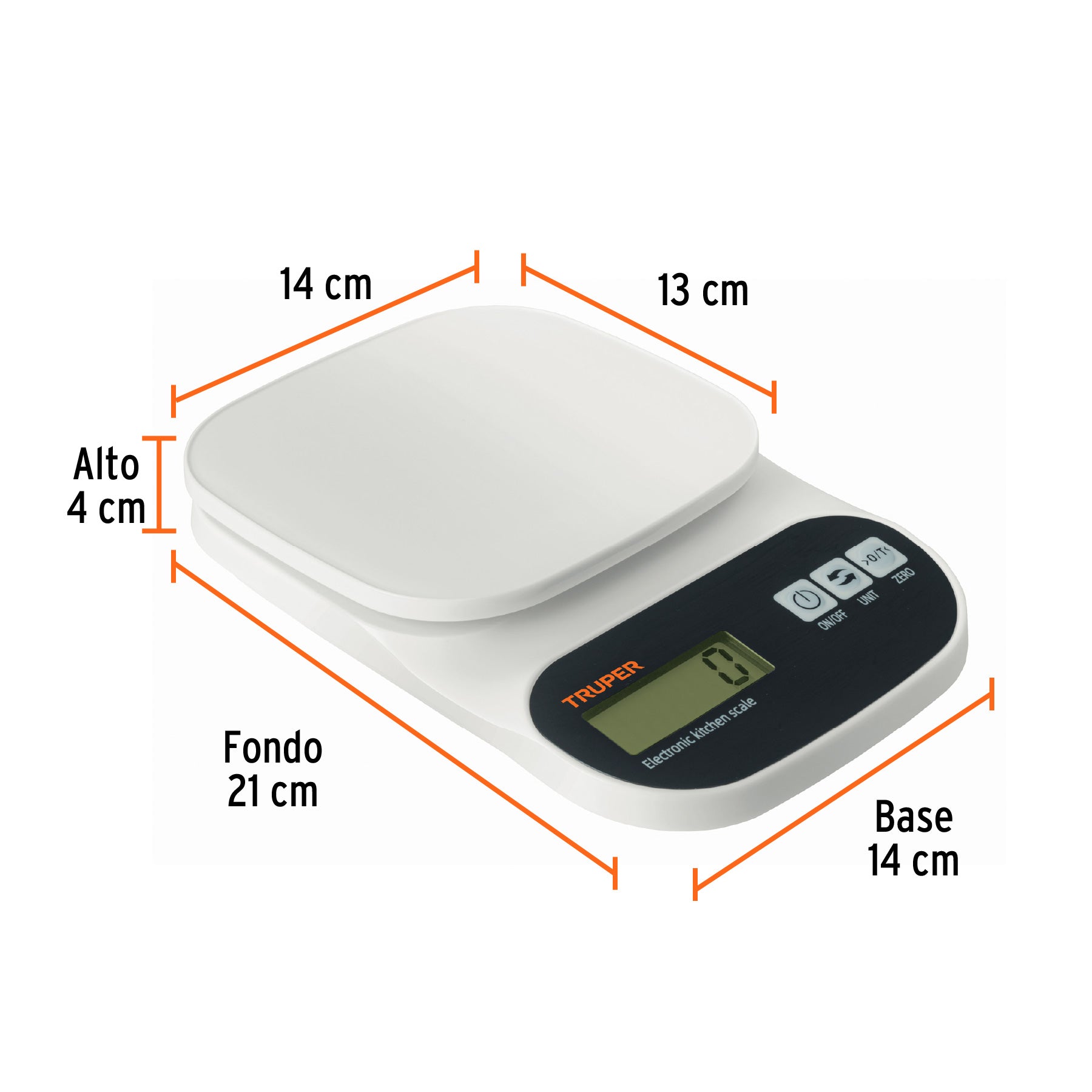Báscula digital base plástica para cocina capacidad 5kg