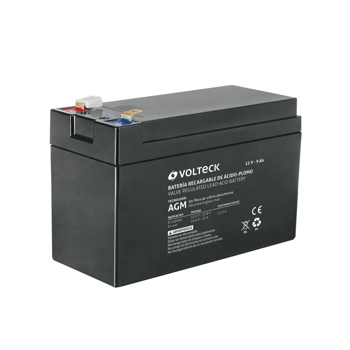 Batería sellada de ácido-plomo 12 Vcc 9 Ah, VOLTECK