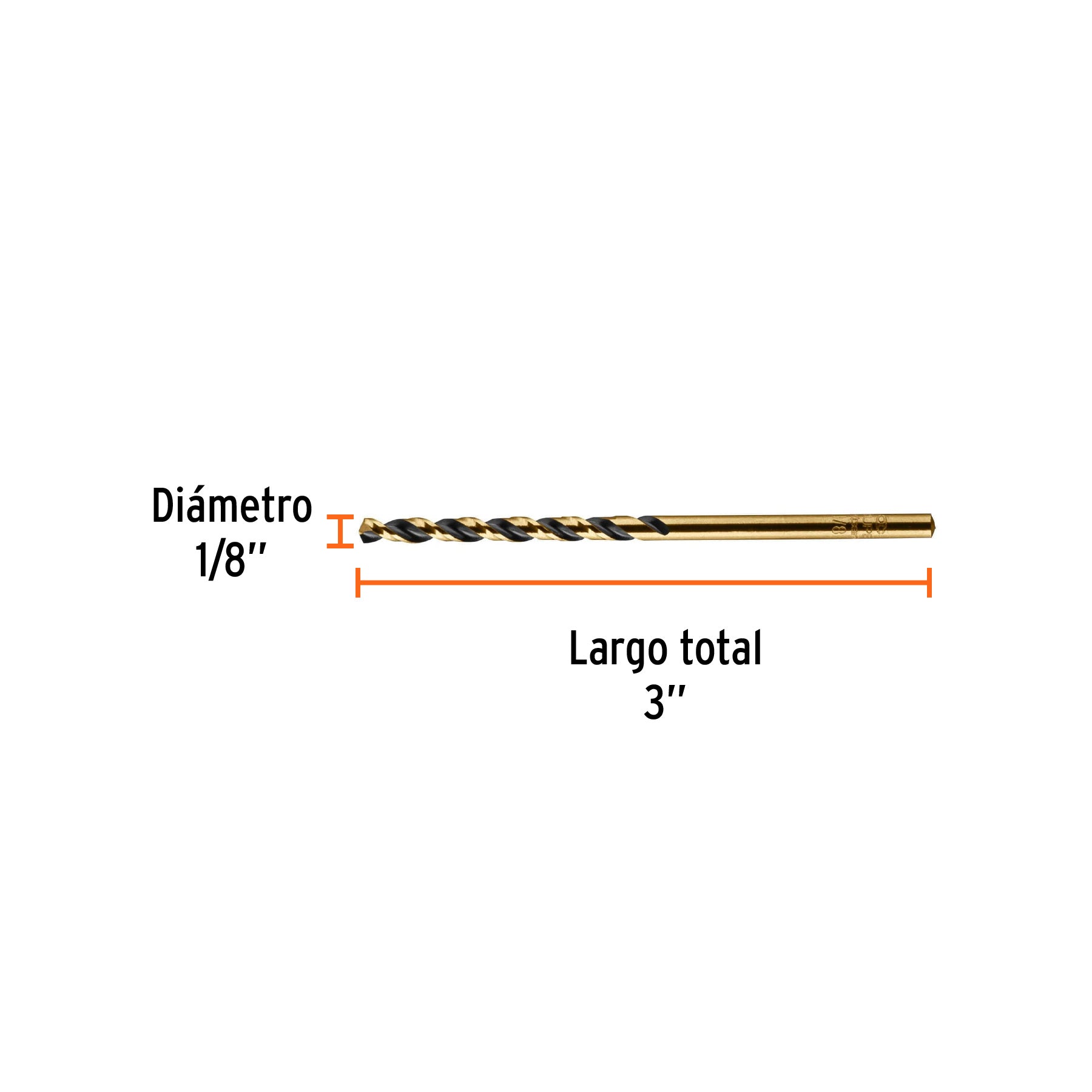 Broca de alta velocidad 1/8" en blister