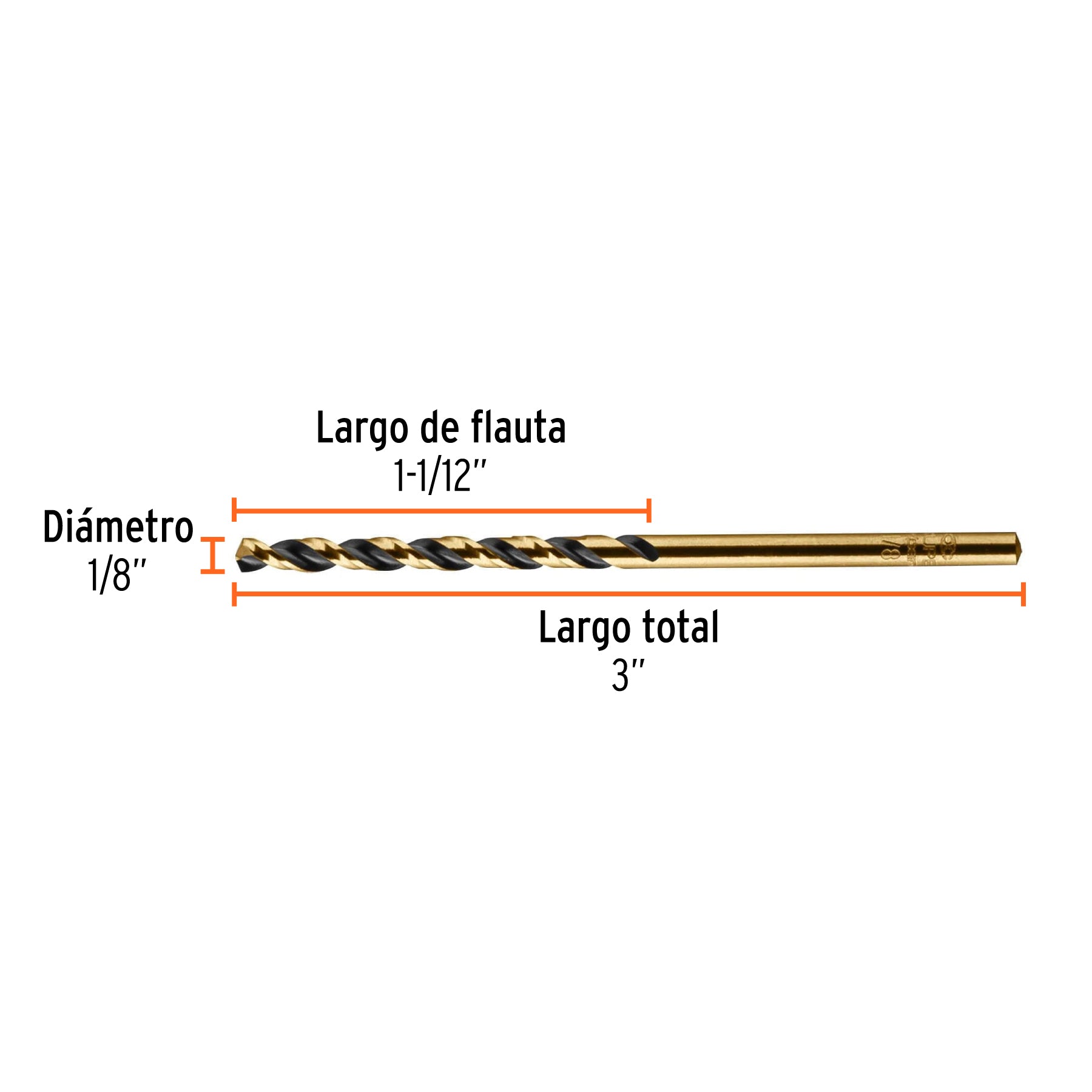 Broca de alta velocidad 1/8"