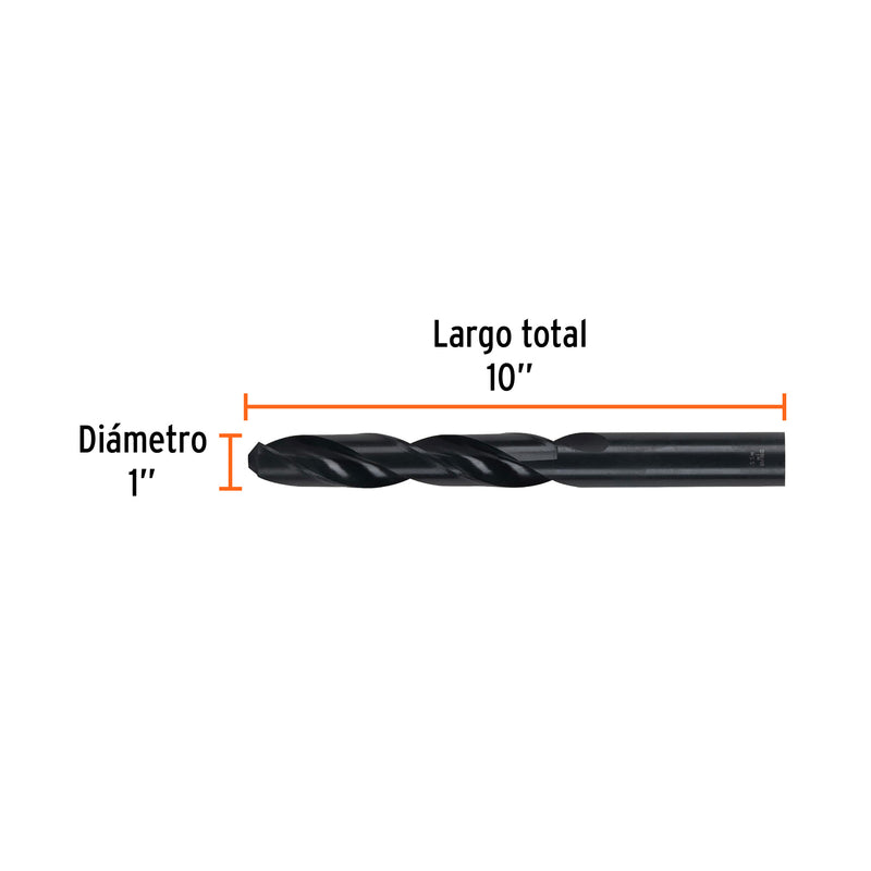 Broca de alta velocidad, oxido negro, 1"