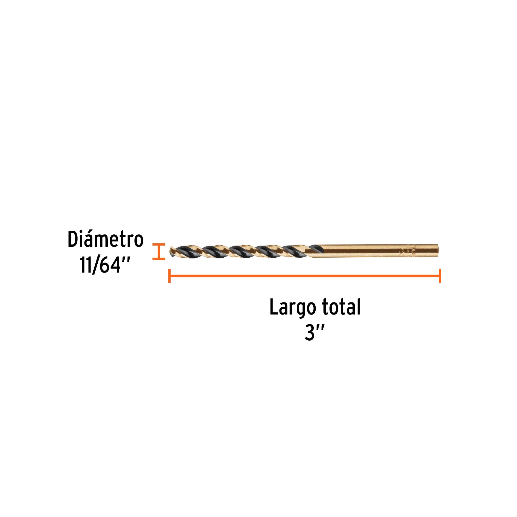 Broca de alta velocidad 11/64" en blister