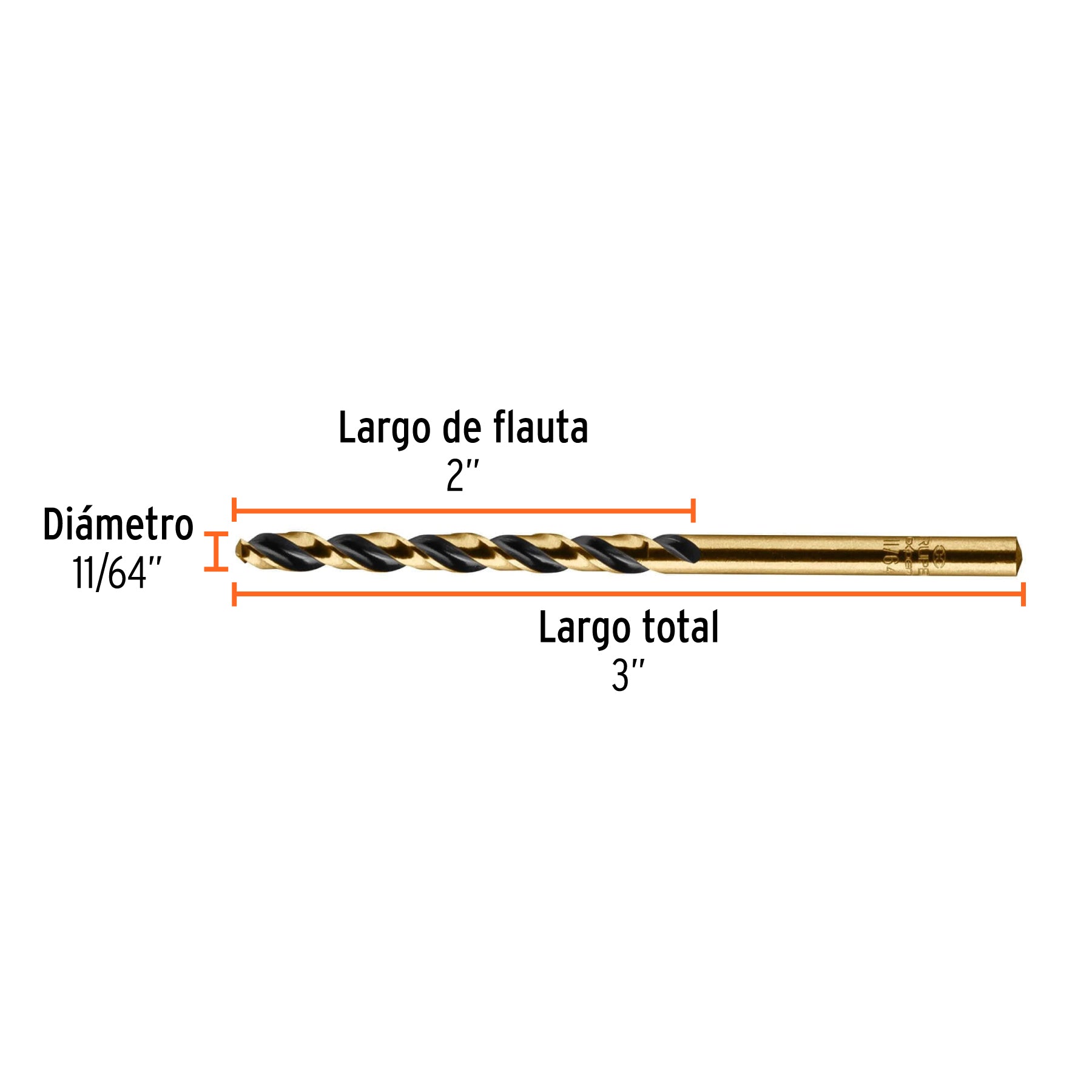 Broca de alta velocidad 11/64"