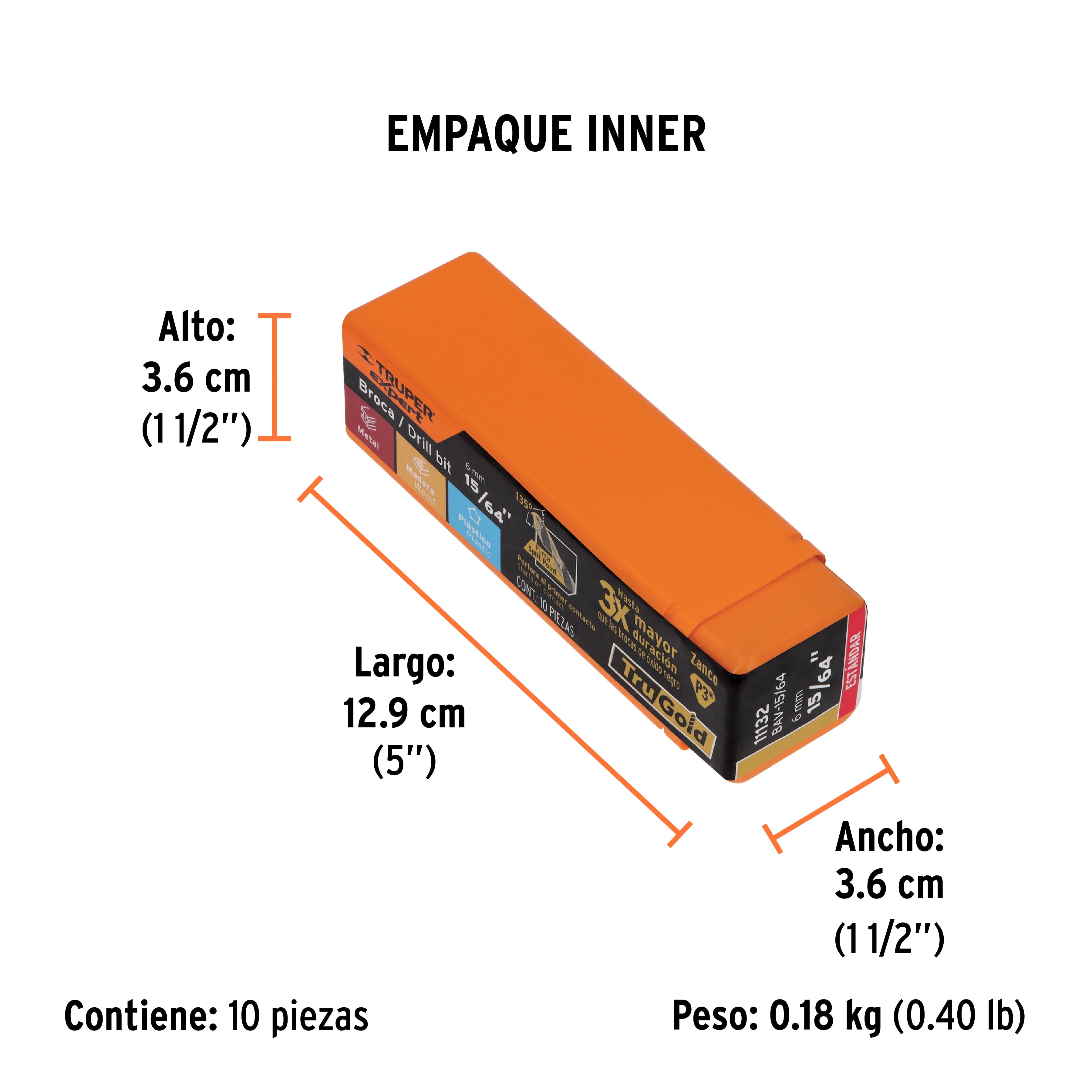 Broca de alta velocidad 15/64"