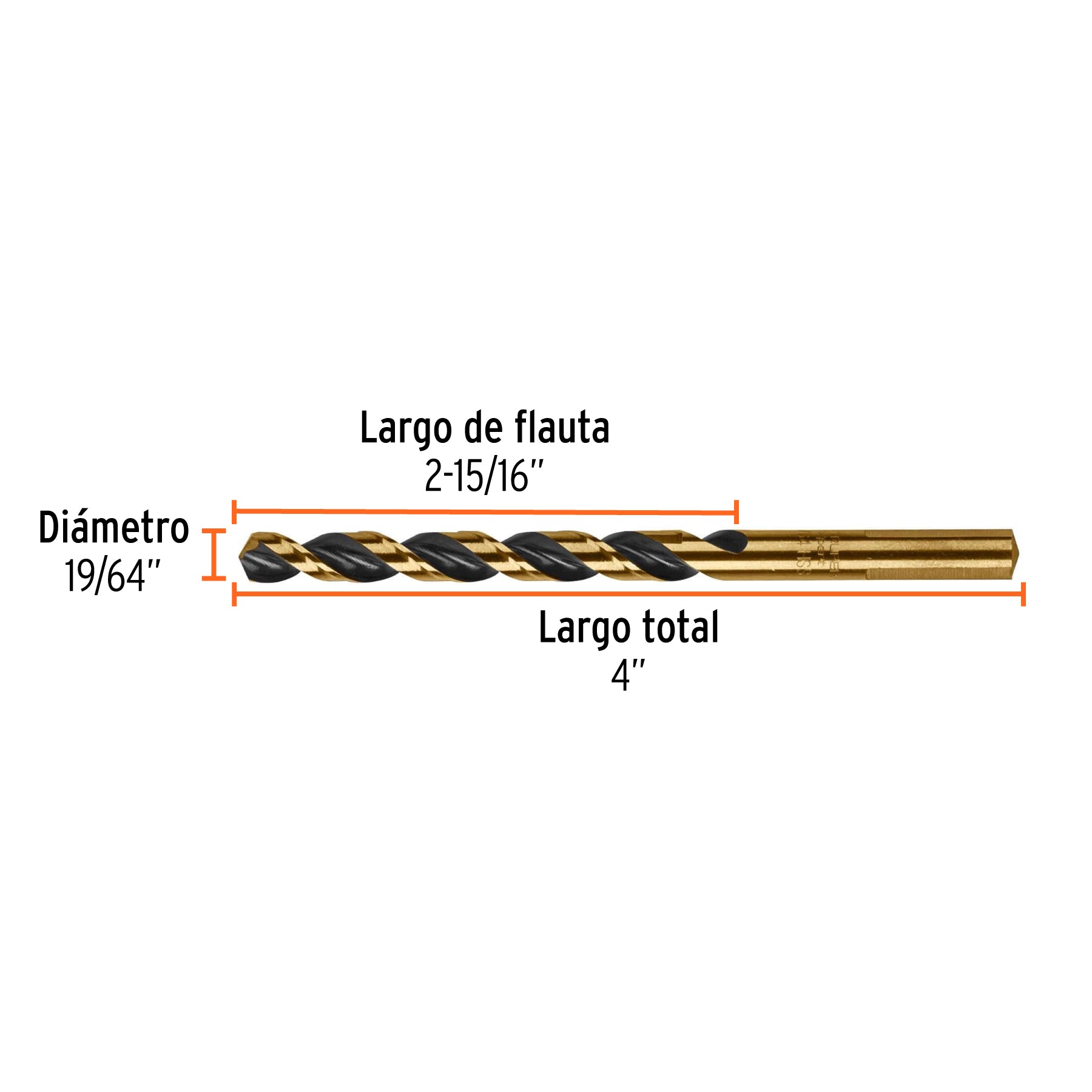 Broca de alta velocidad 19/64"