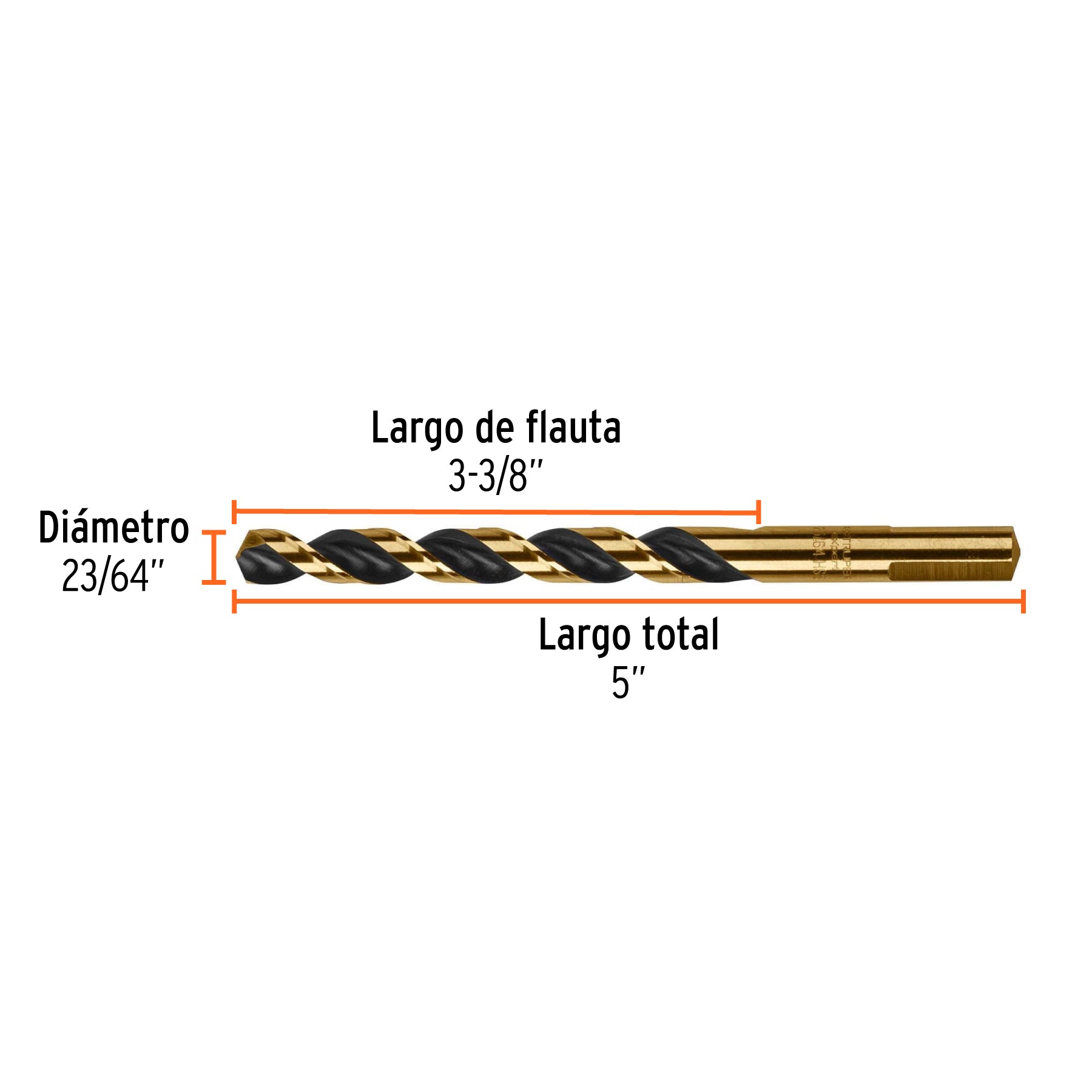 Broca de alta velocidad 23/64"