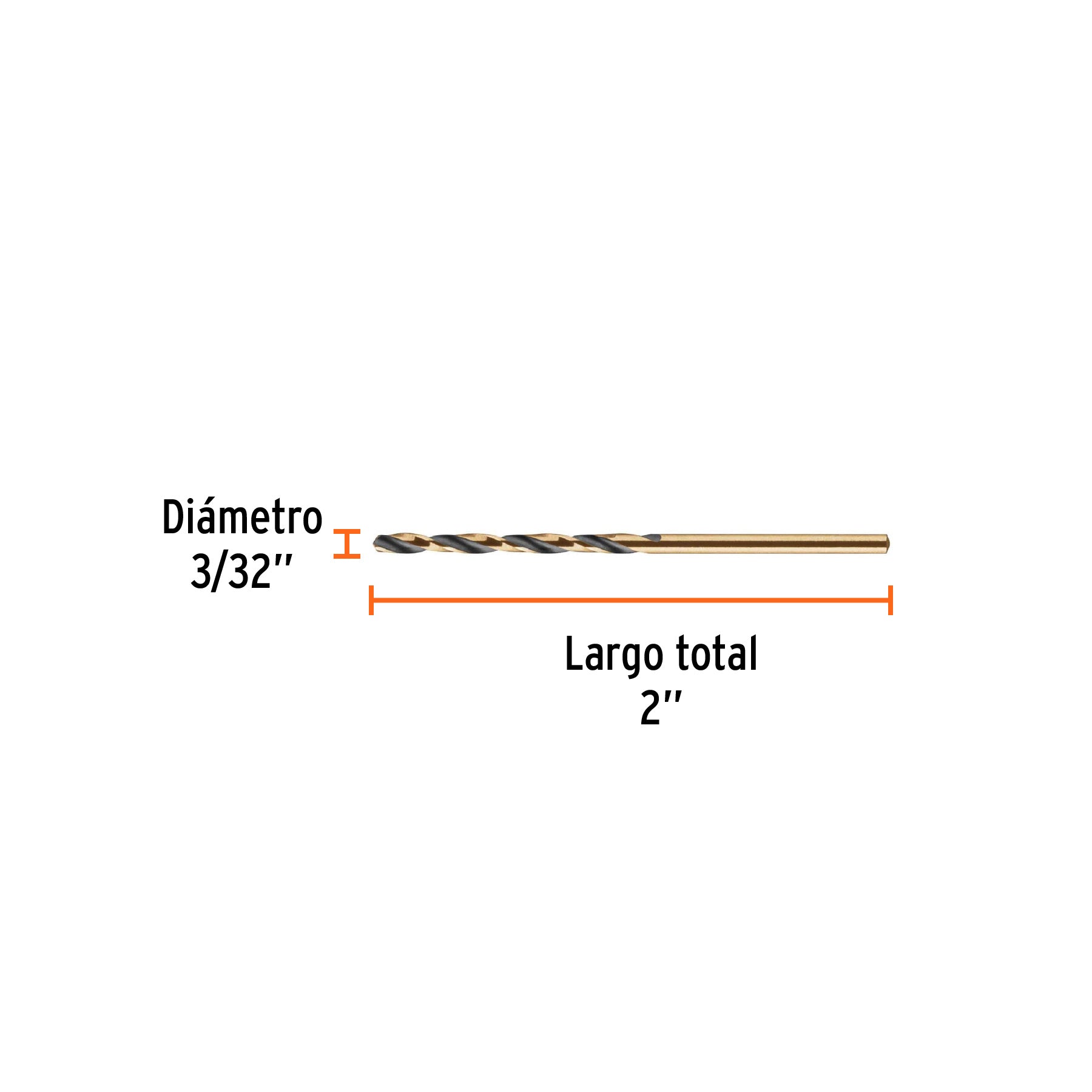 Broca de alta velocidad 3/32" en blister