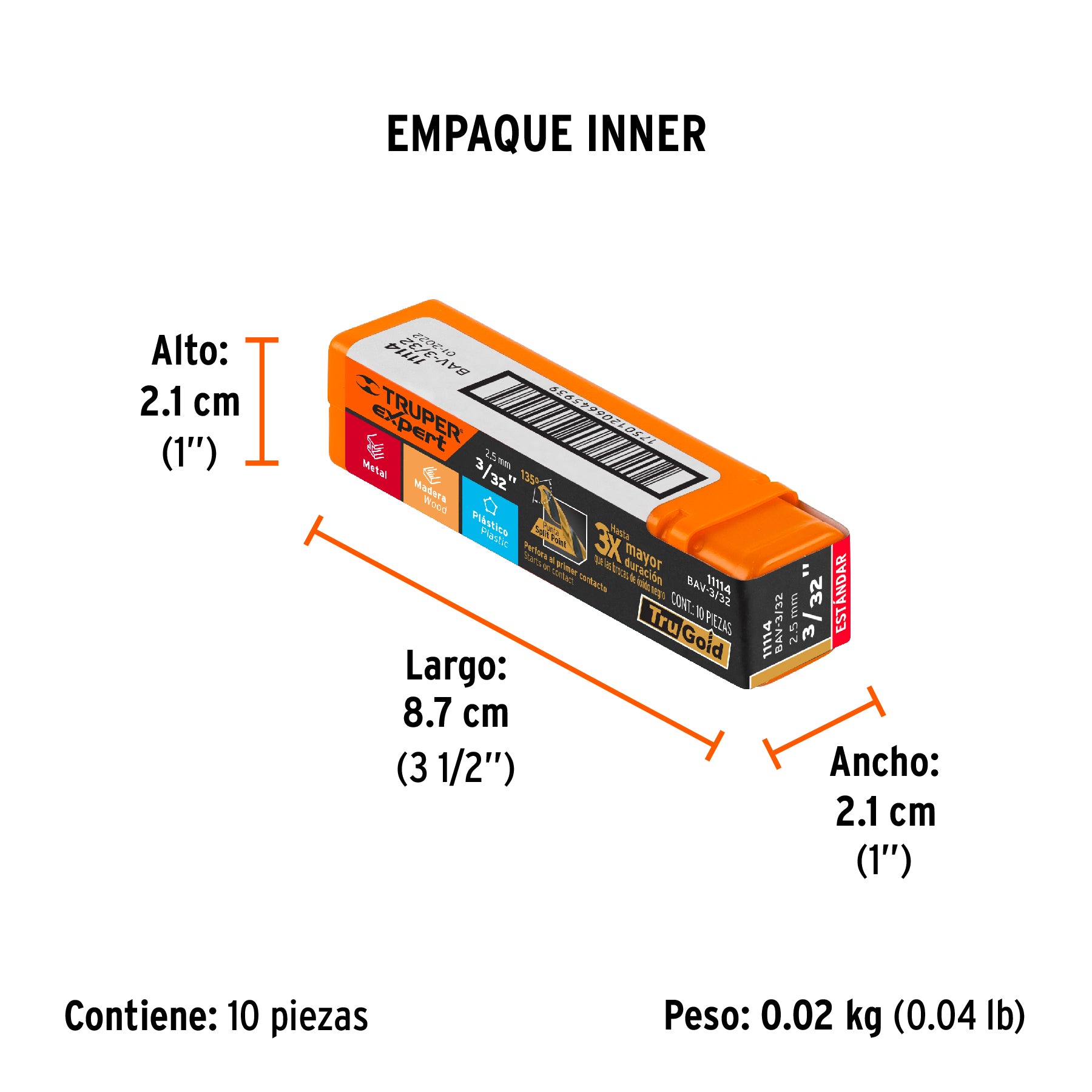 Broca de alta velocidad 3/32"