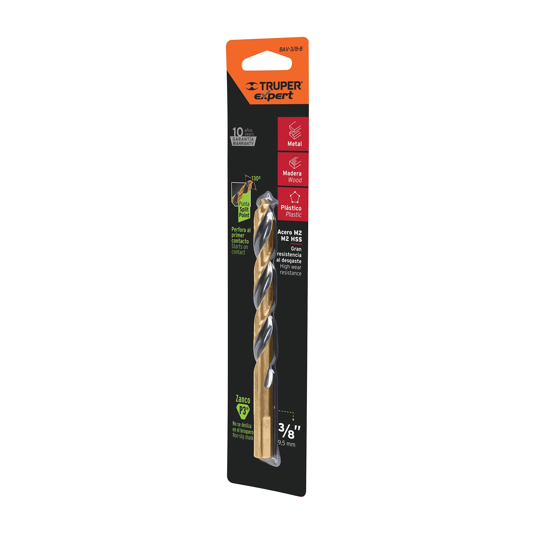 Broca de alta velocidad 3/8" en blister