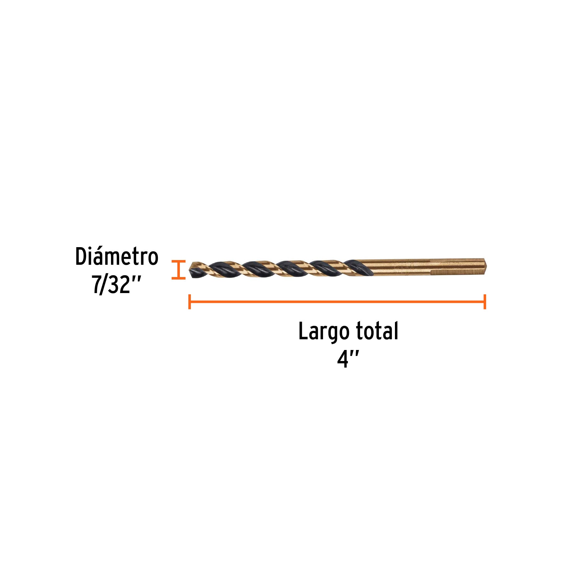 Broca de alta velocidad 7/32" en blister