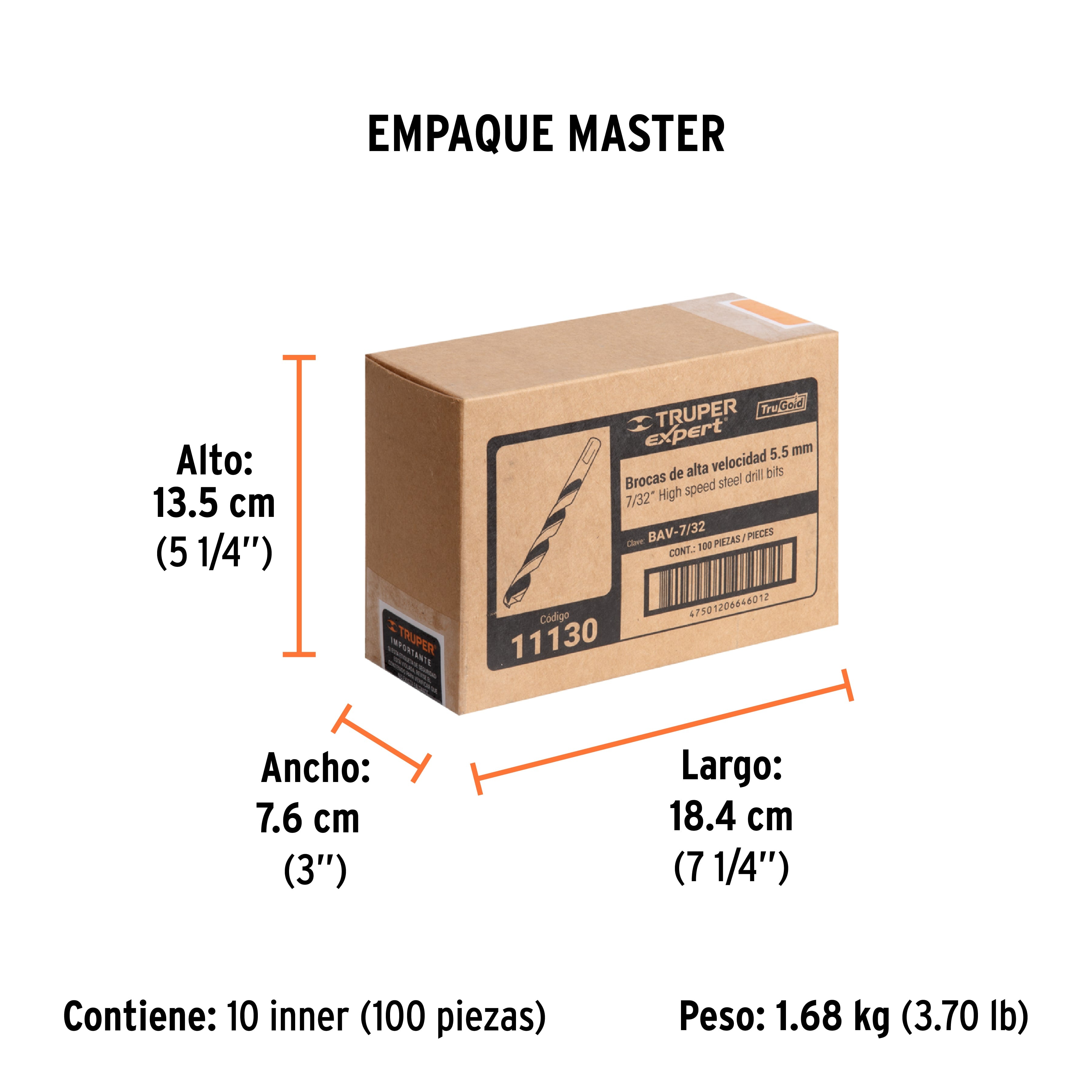 Broca de alta velocidad 7/32"