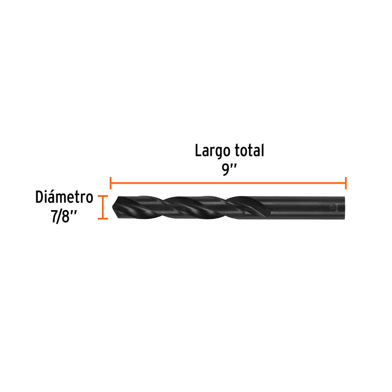Broca de alta velocidad, oxido negro, 7/8"
