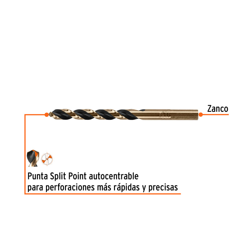 Broca HSS 8.5 mm Trugold para metal, TRUPER EXPERT
