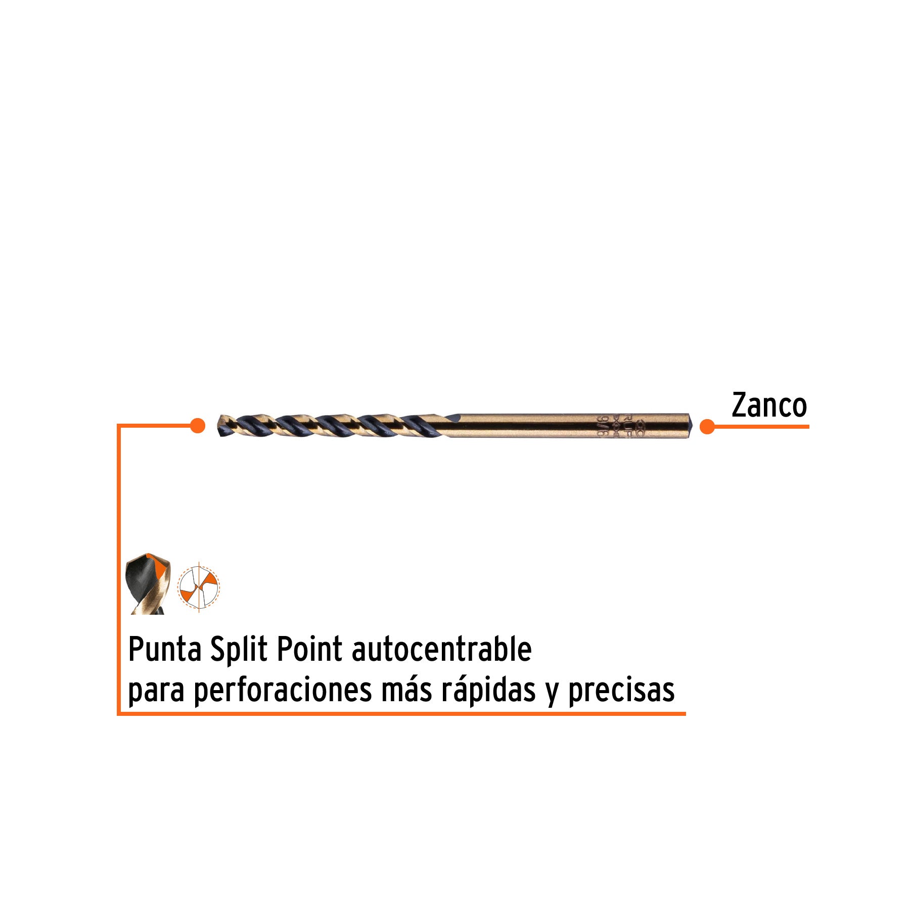 Broca de alta velocidad 9/64" en blister