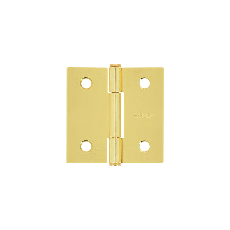 Bisagra cuadrada 2", acero latonado, plana