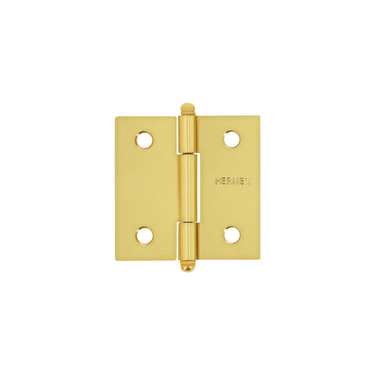 Bisagra cuadrada 2", acero latonado, redonda