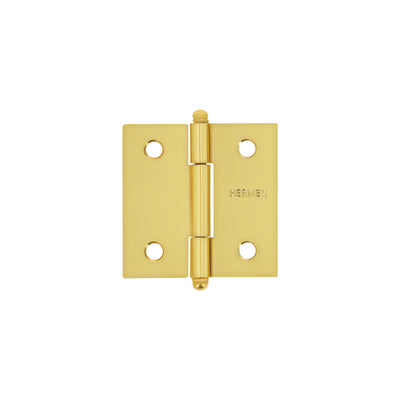 Bisagra cuadrada 2", acero latonado, redonda