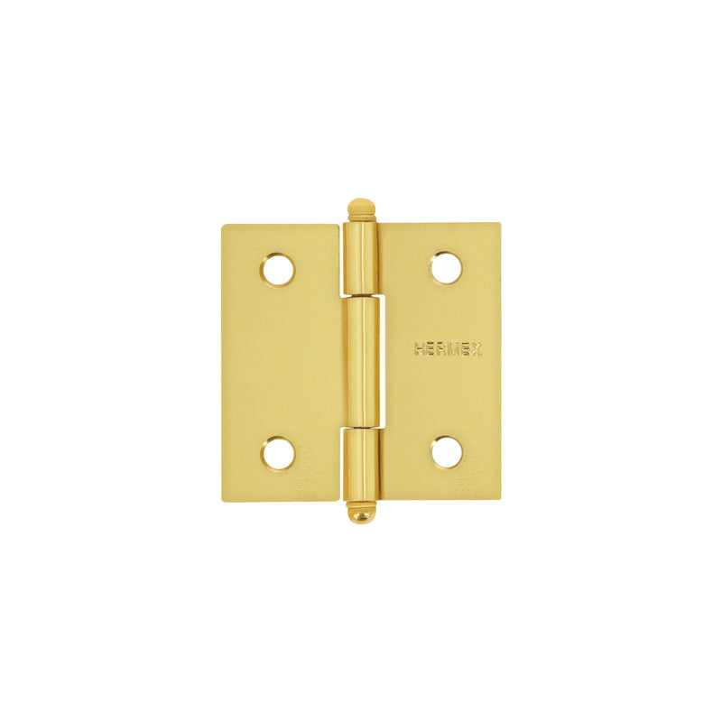 Bisagra cuadrada 2", acero latonado, redonda