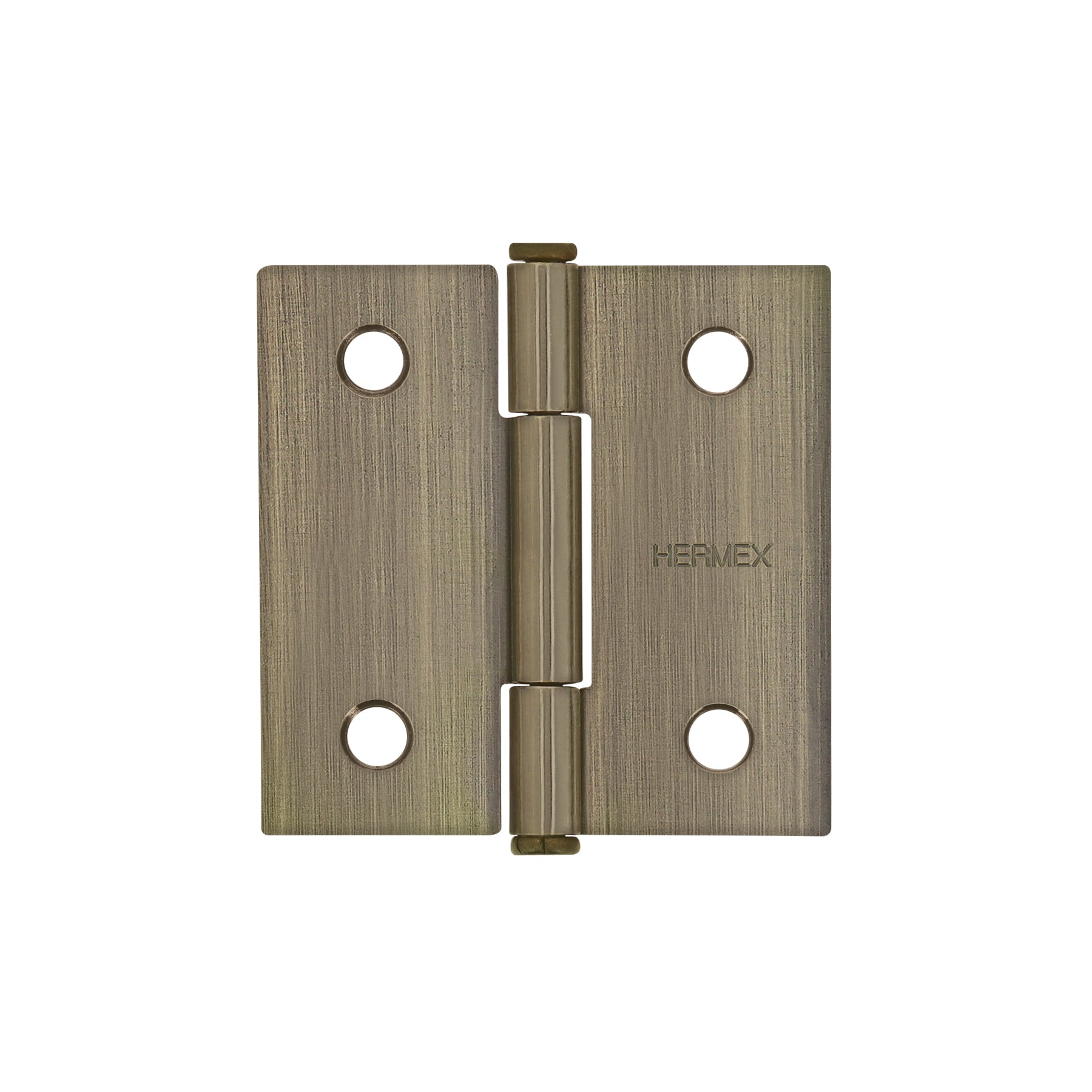 Bisagra cuadrada 2", acero latonado antiguo, plana