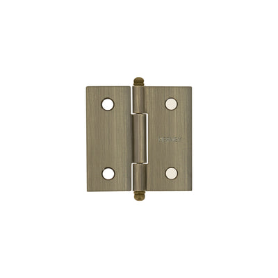 Bisagra cuadrada 2", acero latonado antiguo, redonda