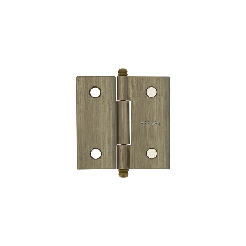Bisagra cuadrada 2", acero latonado antiguo, redonda