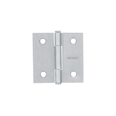 Bisagra cuadrada 2", acero cromo mate, plana