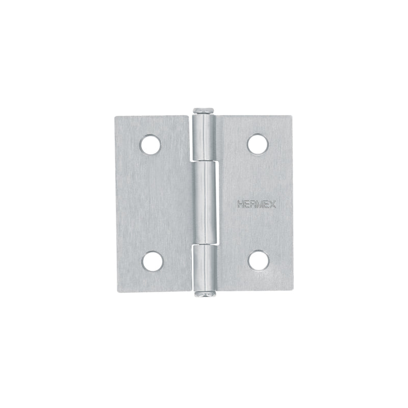 Bisagra cuadrada 2", acero cromo mate, plana