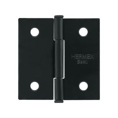 Bisagra cuadrada 2", acero negro mate, cabeza plana, BASIC