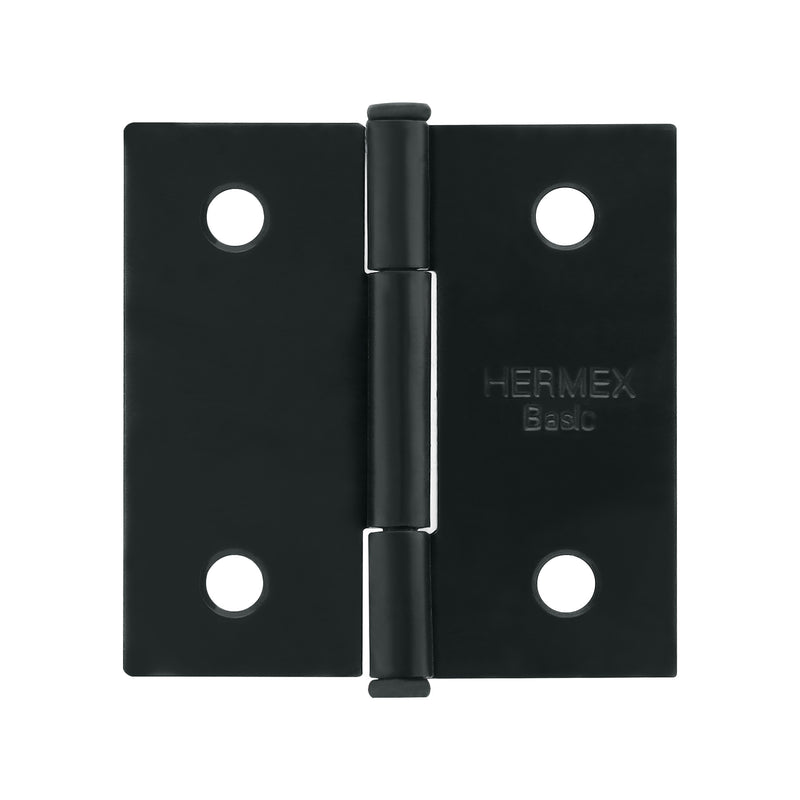Bisagra cuadrada 2", acero negro mate, cabeza plana, BASIC