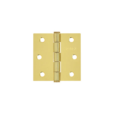 Bisagra cuadrada 2-1/2", acero latonado, plana