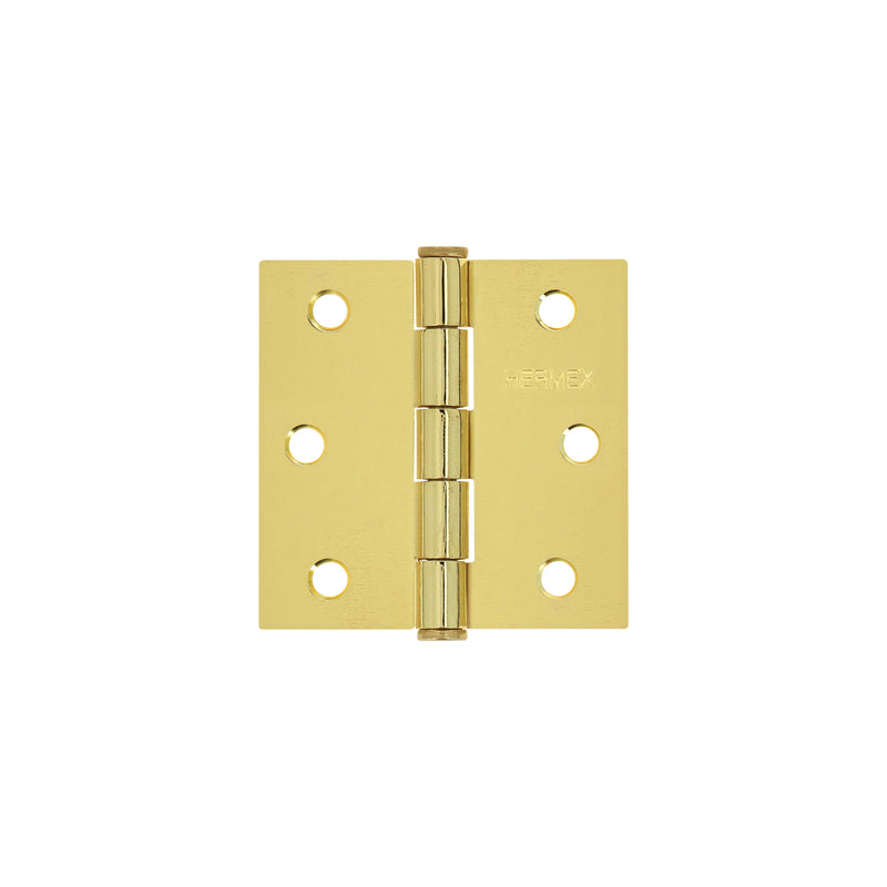 Bisagra cuadrada 2-1/2", acero latonado, plana