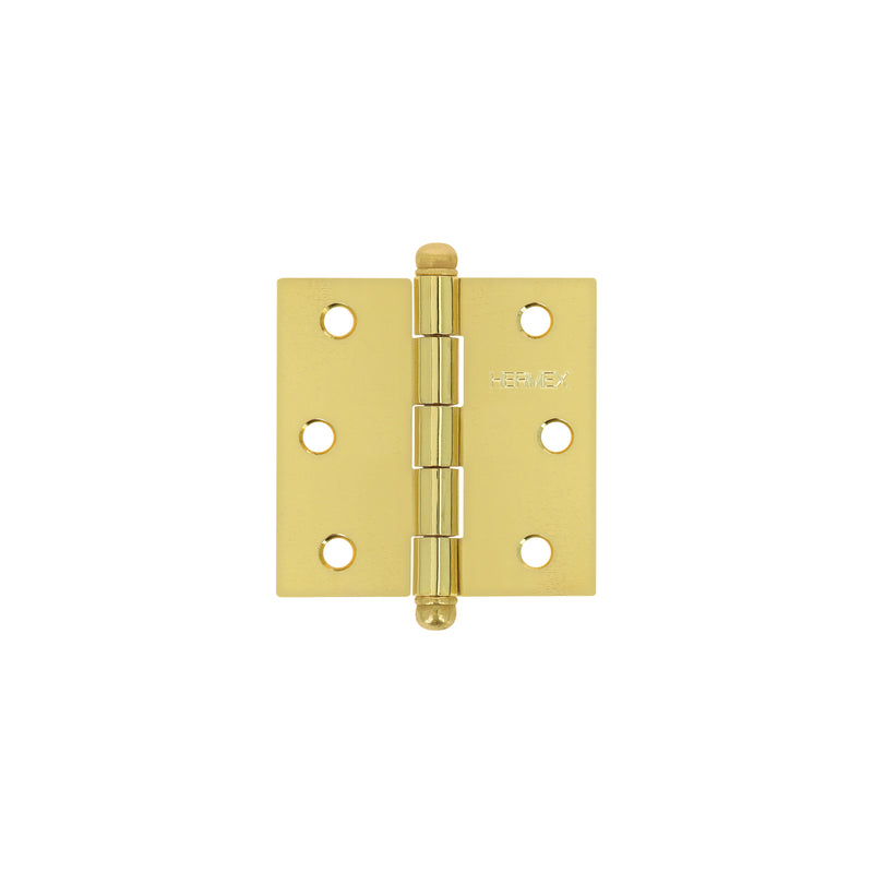 Bisagra cuadrada 2-1/2",acero latonado, redonda