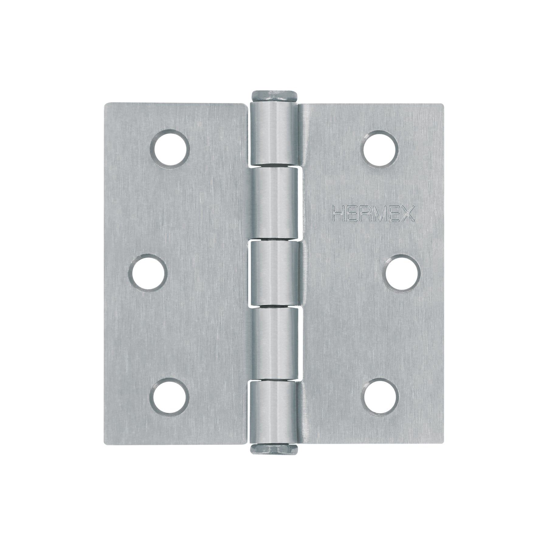 Bisagra cuadrada 2-1/2", acero cromo mate, plana