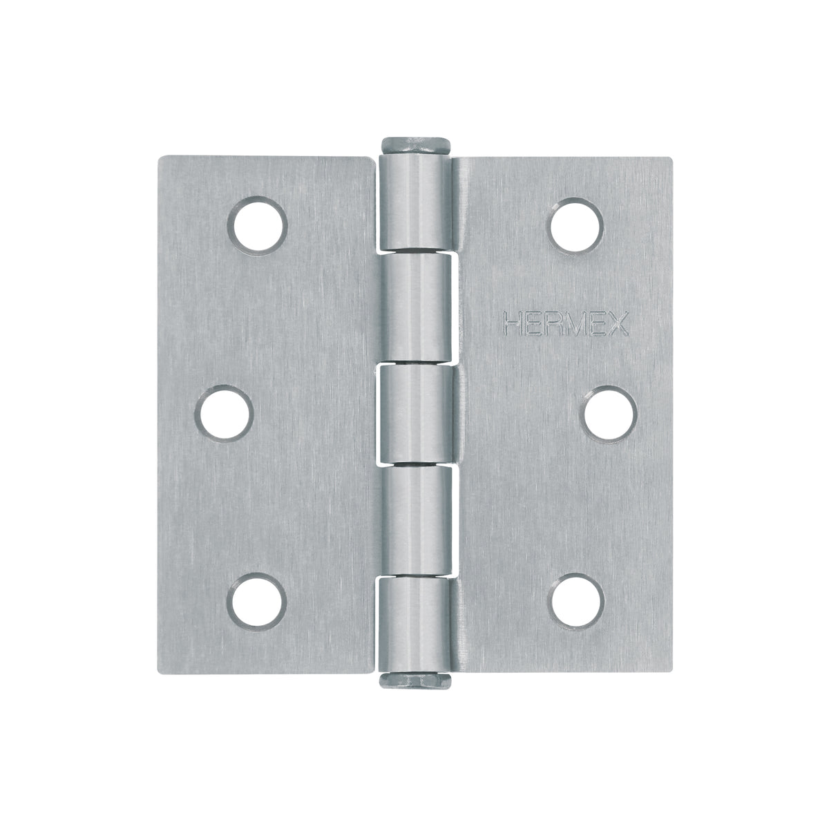 Bisagra cuadrada 2-1/2", acero cromo mate, plana