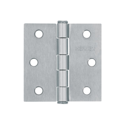 Bisagra cuadrada 2-1/2", acero cromo mate, plana