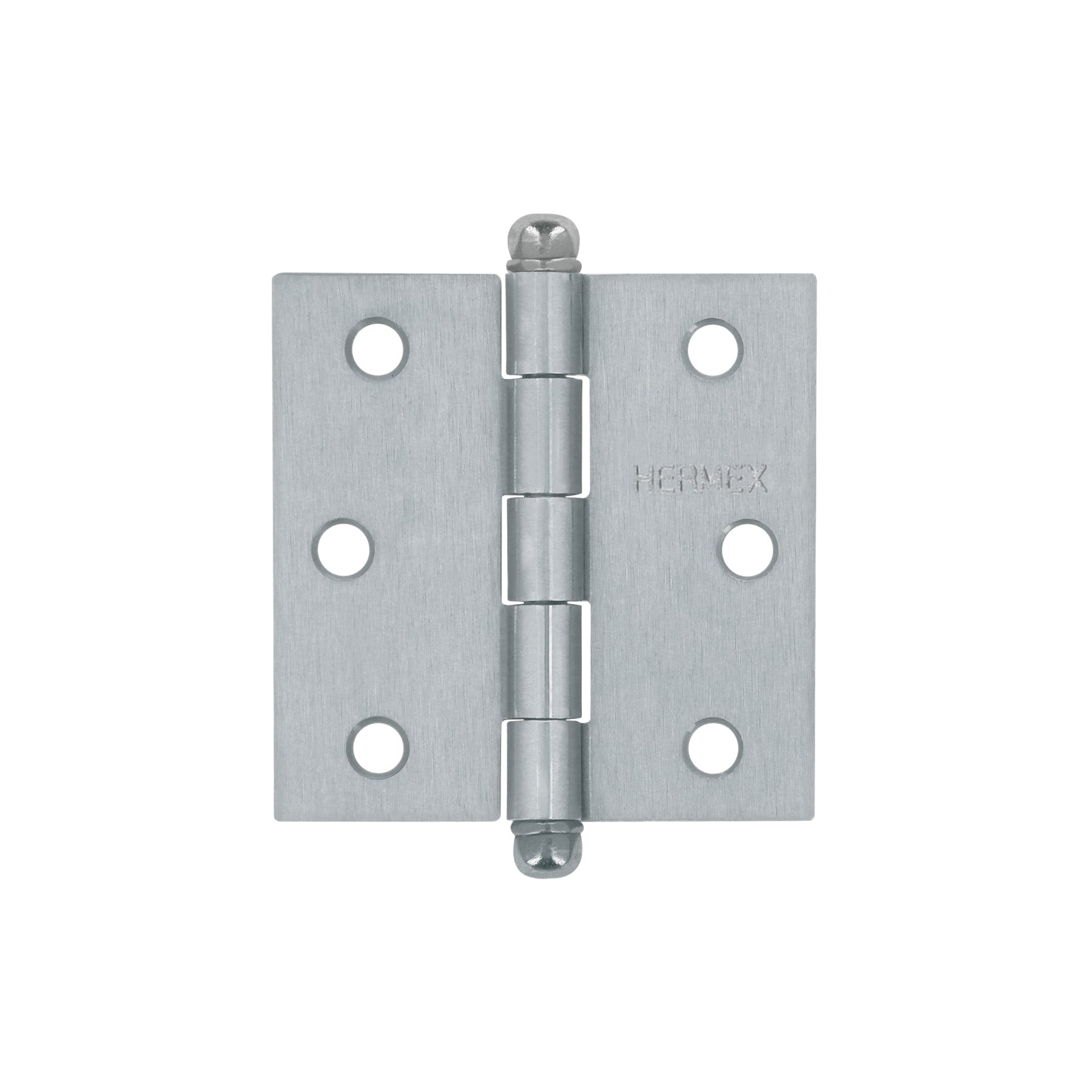 Bisagra cuadrada 2-1/2", acero cromo mate, redonda