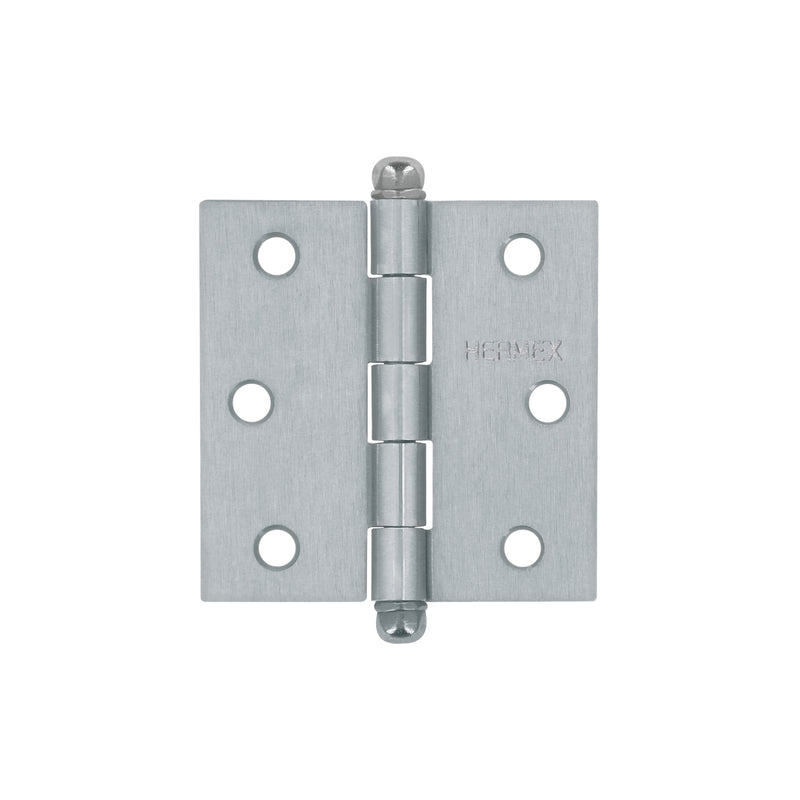 Bisagra cuadrada 2-1/2", acero cromo mate, redonda