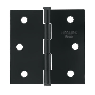 Bisagra cuadrada 2-1/2", acero negro mate cabeza plana BASIC