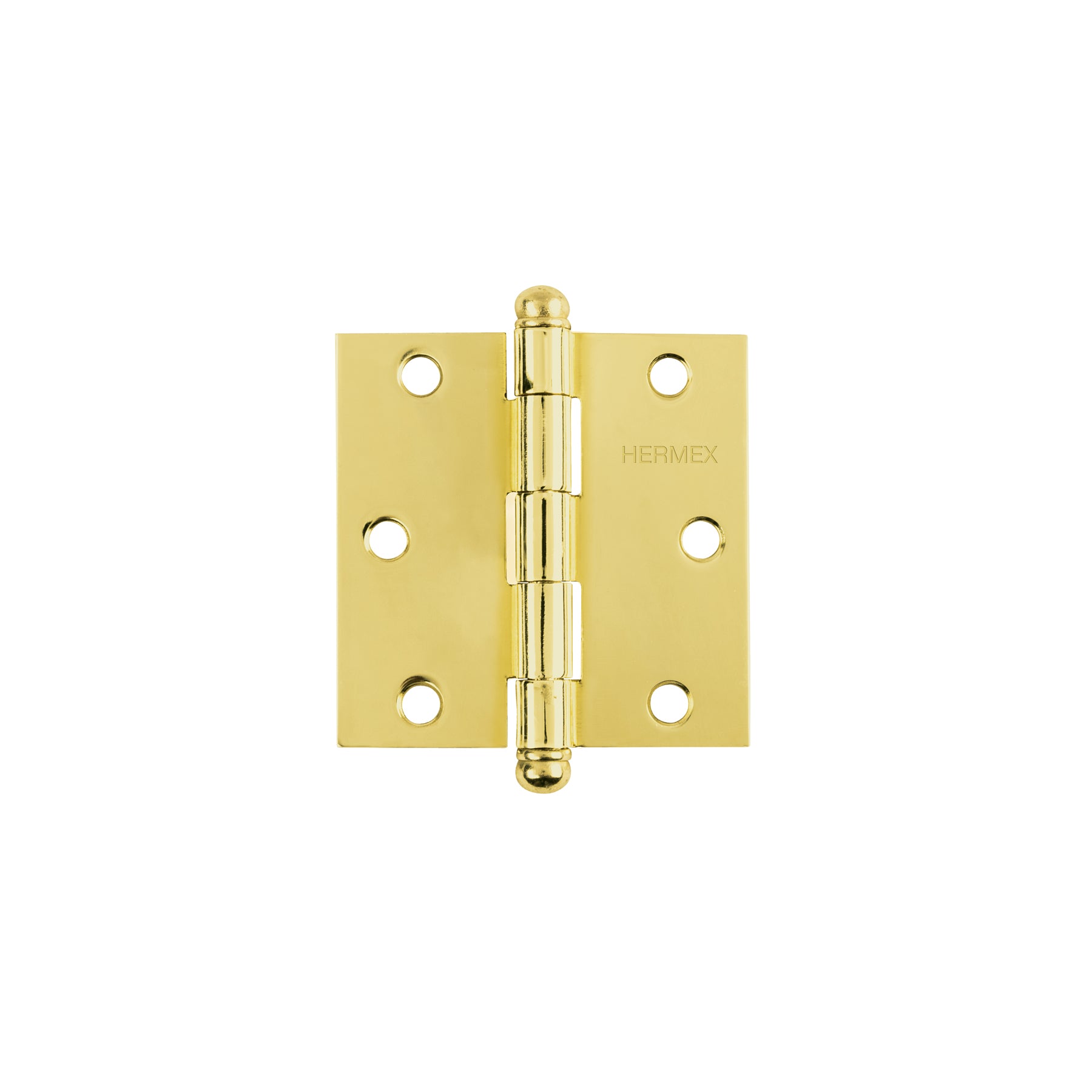 Bisagra cuadrada 3", acero latonado, redonda