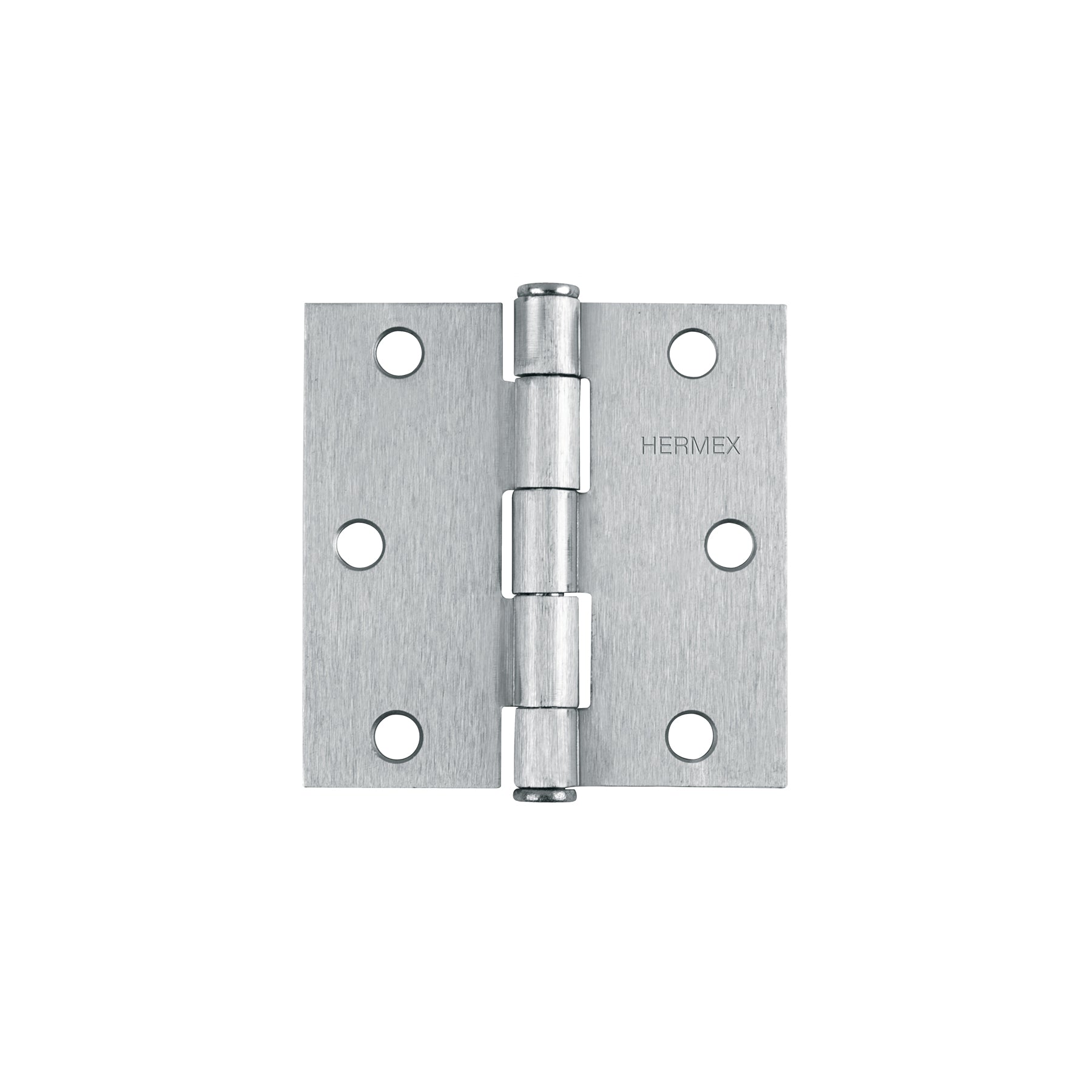 Bisagra cuadrada 3", acero cromo mate, plana
