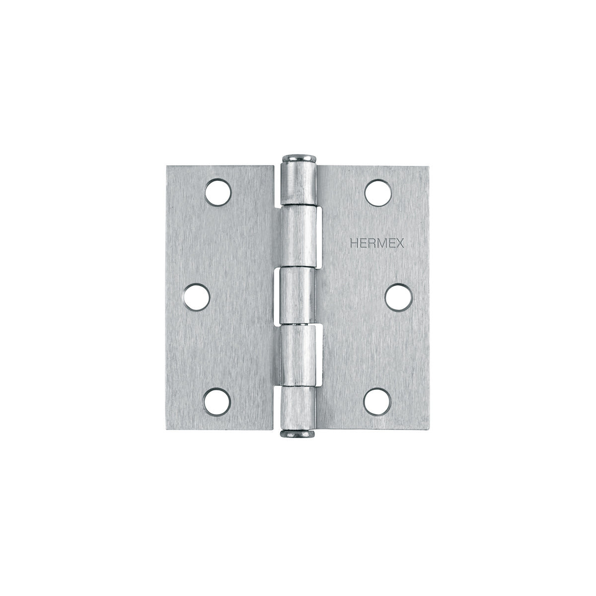 Bisagra cuadrada 3", acero cromo mate, plana