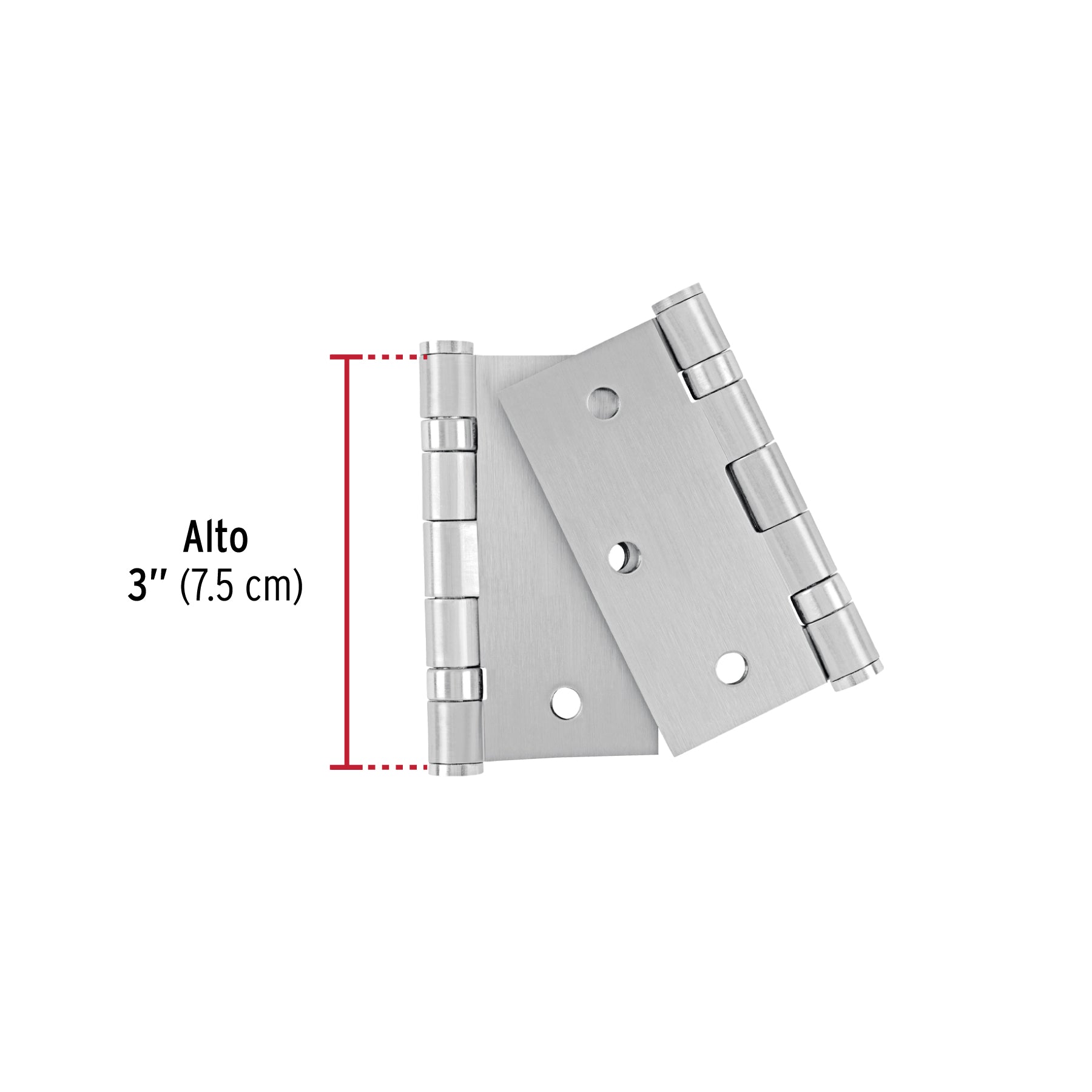 Bolsa c/2 bisagras cuadradas de 3' acero inox, plana