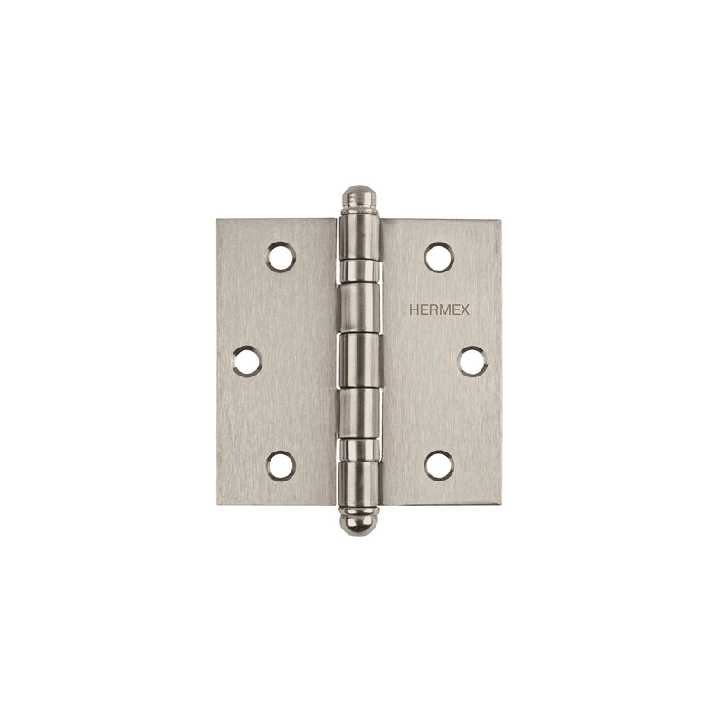 Bisagra cuadrada 3", acero inoxidable, redonda