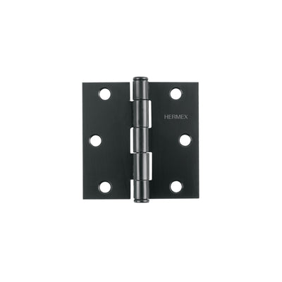 Bisagra cuadrada 3', acero, negro, plana, Hermex