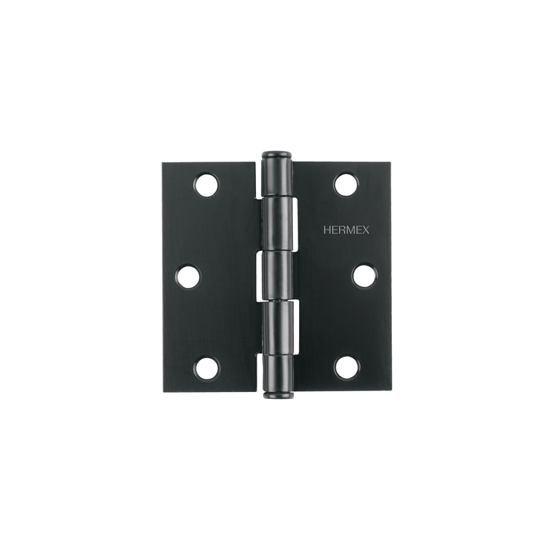 Bisagra cuadrada 3', acero, negro, plana, Hermex