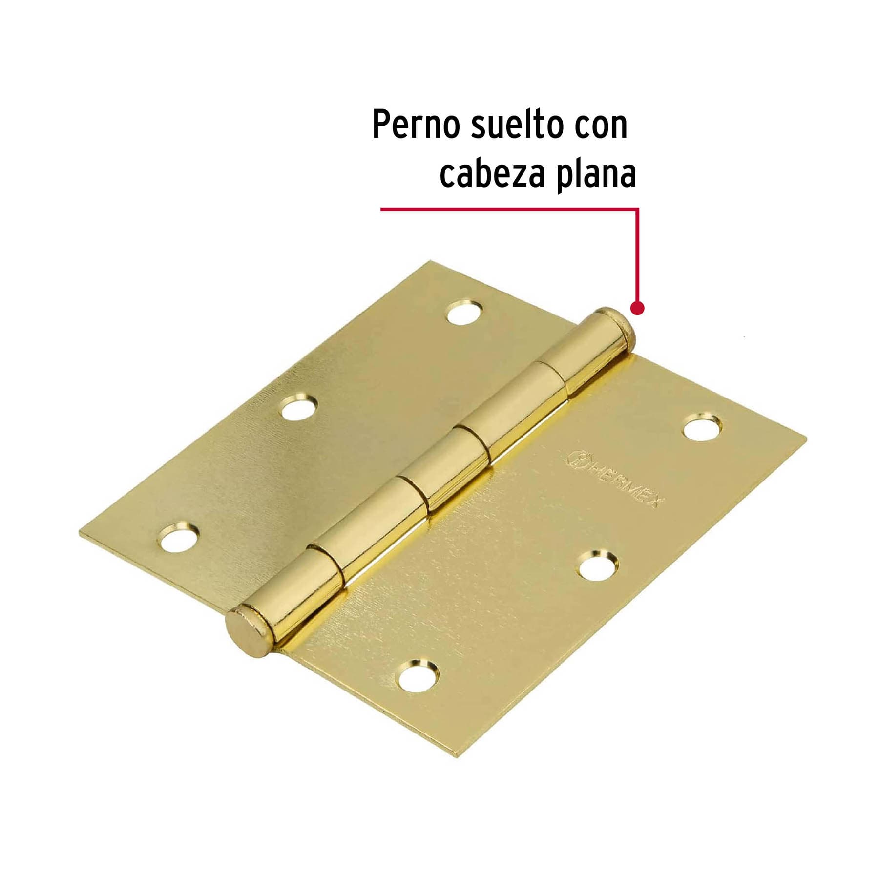 Bisagra cuadrada 3-1/2",acero latonado,blíster 2,HermexBasic