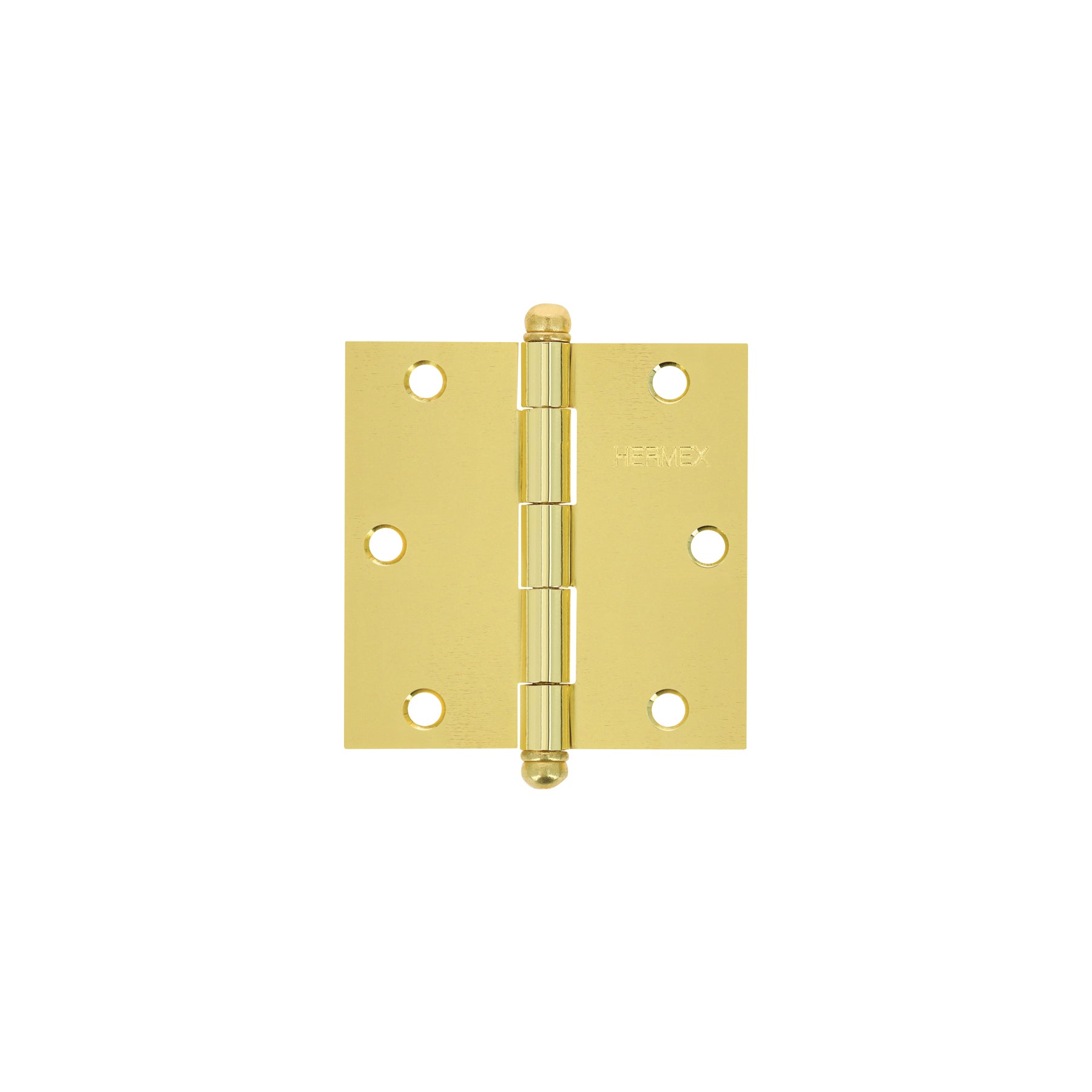 Bisagra cuadrada 3-1/2", acero latonado, redonda
