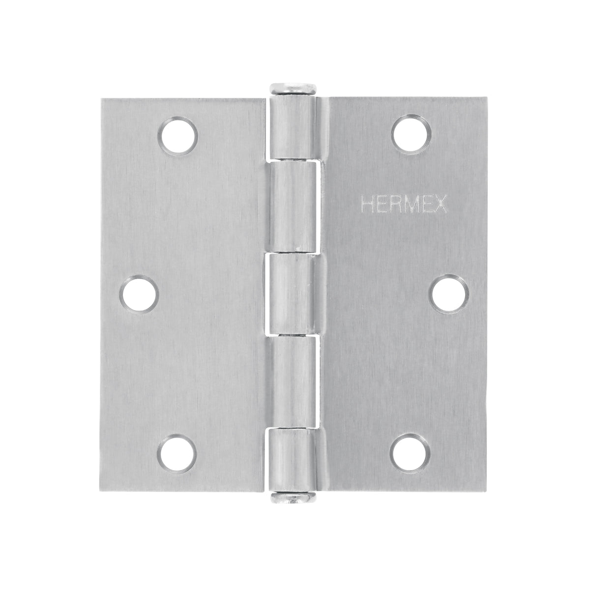 Bisagra cuadrada 3-1/2", acero cromo mate, plana
